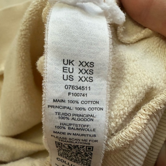 European Collusion Oversized Cream Crew Neck Sweater with Soft Texture - Picture 3 of 4